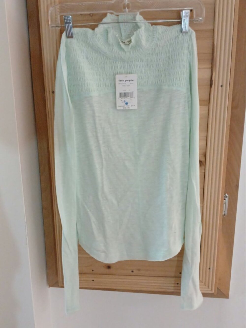 Nwt Free People Iced Aqua Long Sleeve Top S